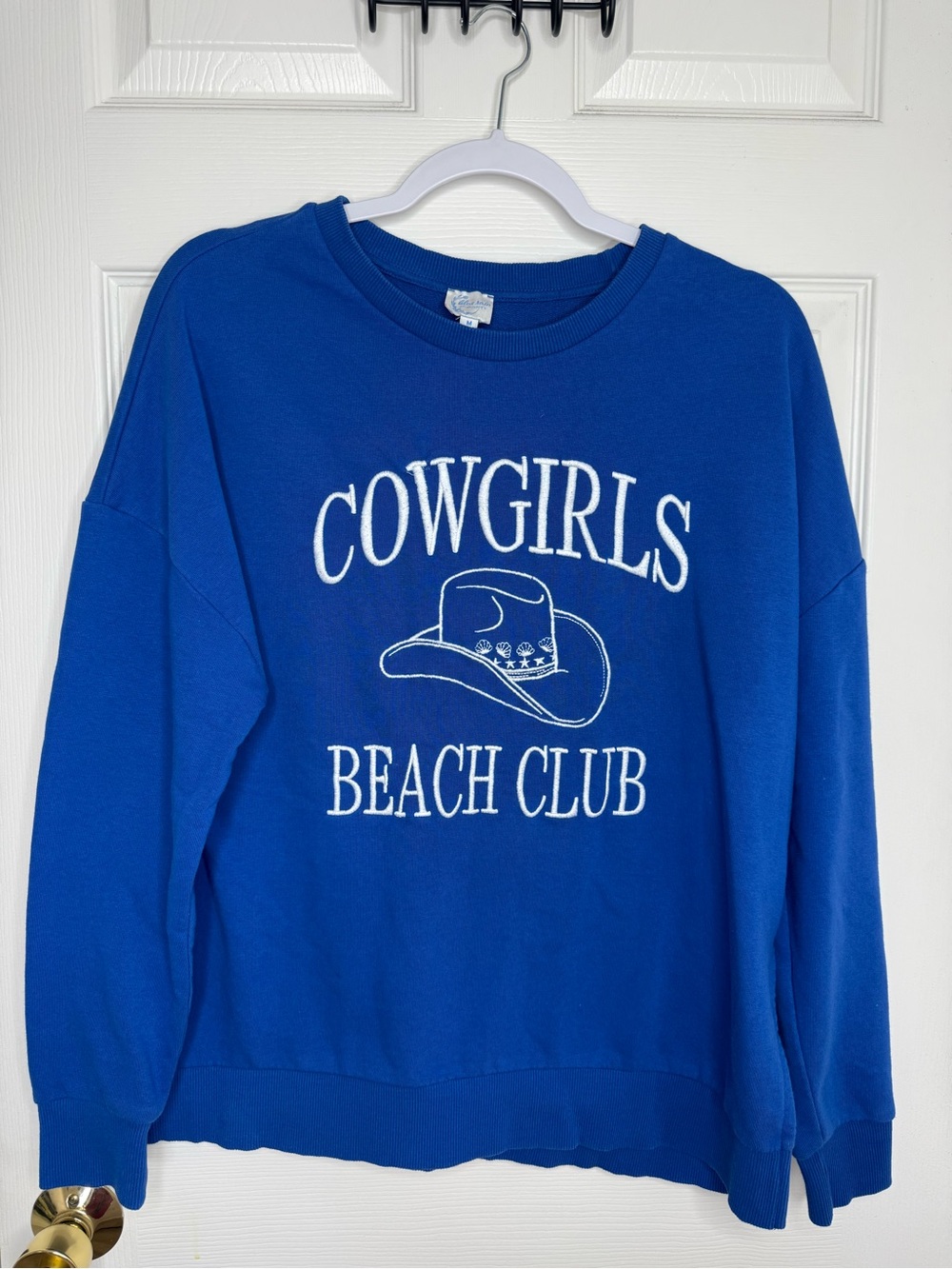 Cowgirls Beach Club Blue Sweatshirt | Size M